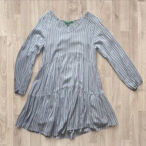 dip blue and white striped baby doll dress